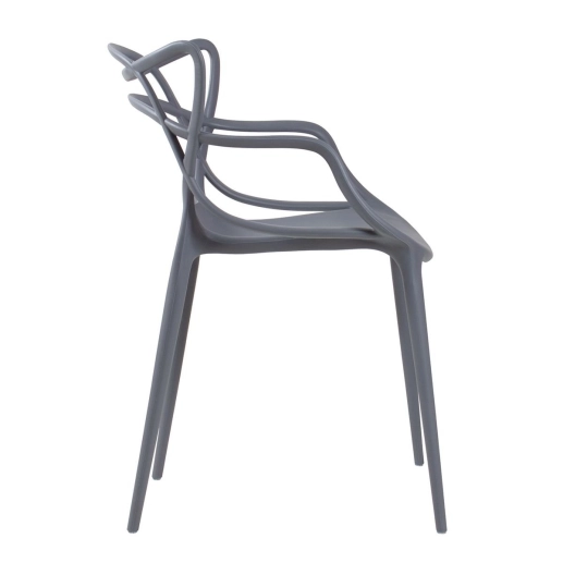 Produto Kit 14 Cadeiras de jantar Master Allegra Design Moderno em Polipropileno - Cinza escuro