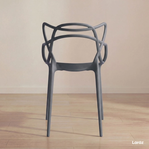 Produto Kit 16 Cadeiras de jantar Master Allegra Design Moderno em Polipropileno - Cinza escuro