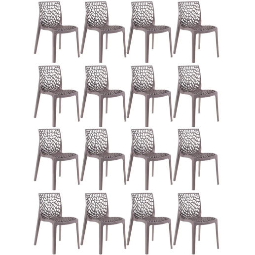 Produto Kit 16 Cadeiras de jantar Gruvyer com design contemporâneo e anatômico - Fendi