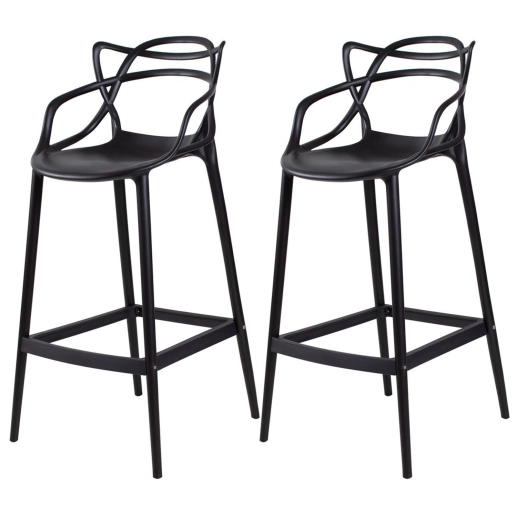 Produto Kit 2 Banquetas alta para bancada Master Allegra em Polipropileno 76 cm - Preto