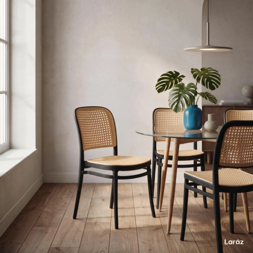Produto Kit 2 Cadeira de jantar Amis Lola com design moderno e assento confortável - Preto