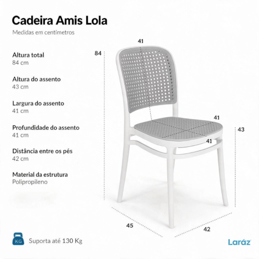 Produto Kit 2 Cadeira de jantar Amis Lola com design moderno e assento confortável - Preto