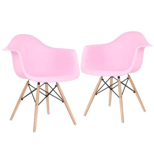 Kit 2 Cadeiras de jantar Charles Eames Eiffel DAW em Polipropileno - Rosa claro Produto Kit 2 Cadeiras de jantar Charles Eames Eiffel DAW em Polipropileno - Rosa claro