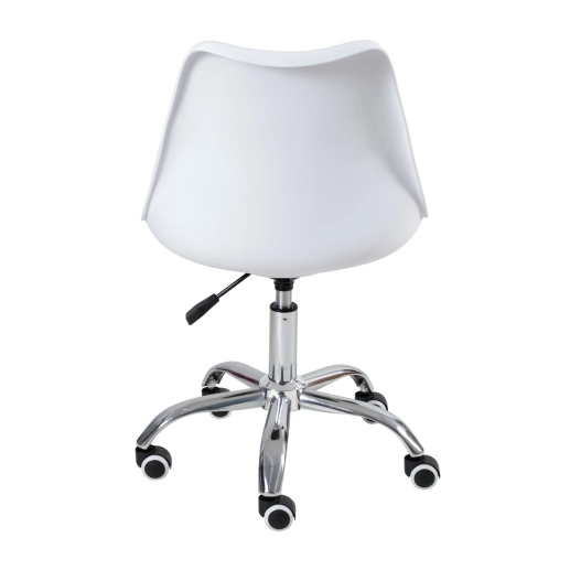 Produto Kit 2 Cadeiras Tulipa para Escritório com rodízios e assento estofado – Branco