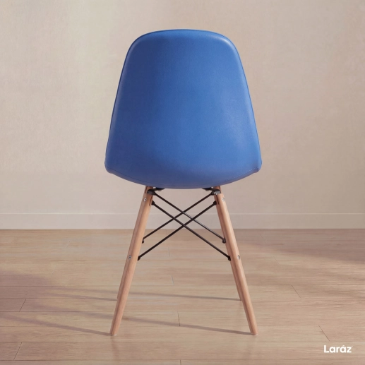 Kit 2 Cadeiras de jantar Charles Eames Eiffel Botonê Estofada - Azul Produto Kit 2 Cadeiras de jantar Charles Eames Eiffel Botonê Estofada - Azul
