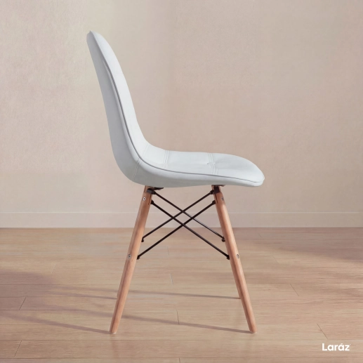 Produto Kit 2 Cadeiras de jantar Charles Eames Eiffel Botonê Estofada - Cinza claro