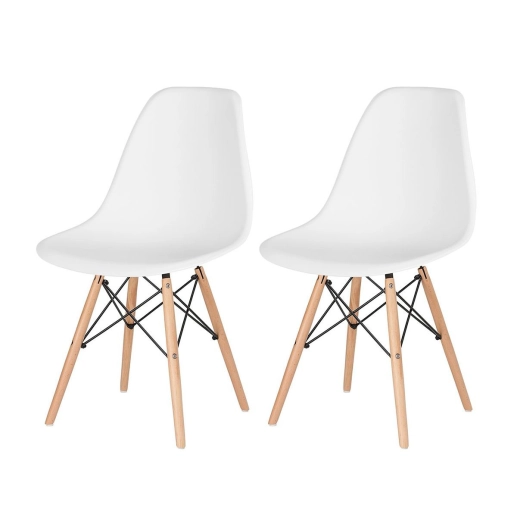 Produto Kit 2 Cadeiras de jantar Charles Eames Eiffel DSW em Polipropileno - Branco