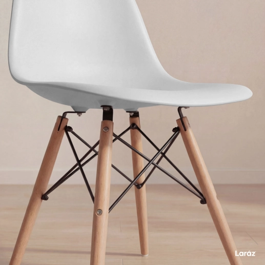 Kit 2 Cadeiras de jantar Charles Eames Eiffel DSW em Polipropileno - Cinza claro Produto Kit 2 Cadeiras de jantar Charles Eames Eiffel DSW em Polipropileno - Cinza claro