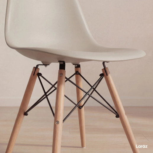 Kit 2 Cadeiras de jantar Charles Eames Eiffel DSW em Polipropileno - Nude Produto Kit 2 Cadeiras de jantar Charles Eames Eiffel DSW em Polipropileno - Nude