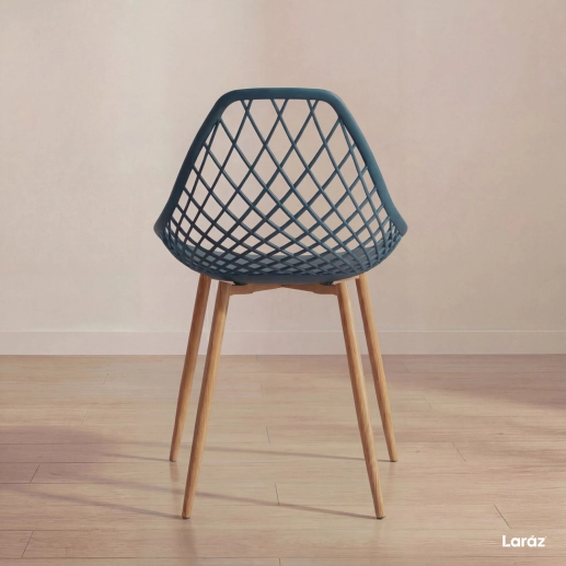 Produto Kit 2 Cadeiras de jantar Clarice Cloe com design contemporâneo - Azul petróleo