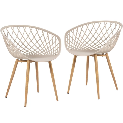 Produto Kit 2 Cadeiras de jantar Clarice Nest com design moderno e anatômico - Nude