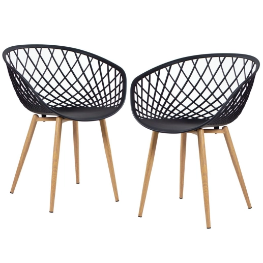 Produto Kit 2 Cadeiras de jantar Clarice Nest com design moderno e anatômico - Preto