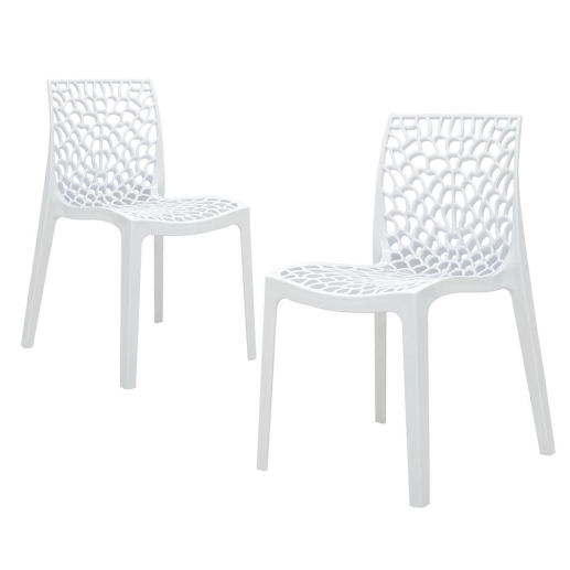 Produto Kit 2 Cadeiras de jantar Gruvyer com design contemporâneo e anatômico - Branco