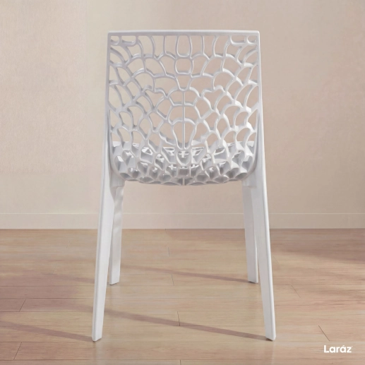 Produto Kit 2 Cadeiras de jantar Gruvyer com design contemporâneo e anatômico - Branco