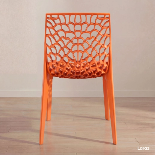 Produto Kit 2 Cadeiras de jantar Gruvyer com design contemporâneo e anatômico - Laranja