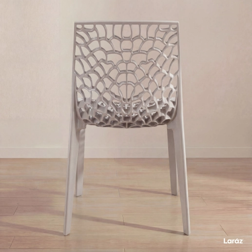 Produto Kit 2 Cadeiras de jantar Gruvyer com design contemporâneo e anatômico - Nude