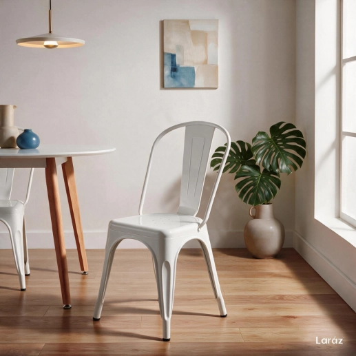 Produto Kit 2 Cadeiras de jantar Iron Tolix com design industrial - Branco