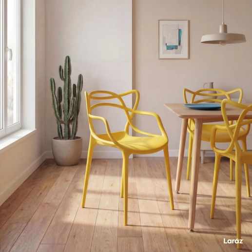 Produto Kit 2 Cadeiras de jantar Master Allegra Design Moderno em Polipropileno - Amarelo
