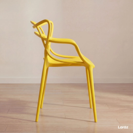 Produto Kit 2 Cadeiras de jantar Master Allegra Design Moderno em Polipropileno - Amarelo