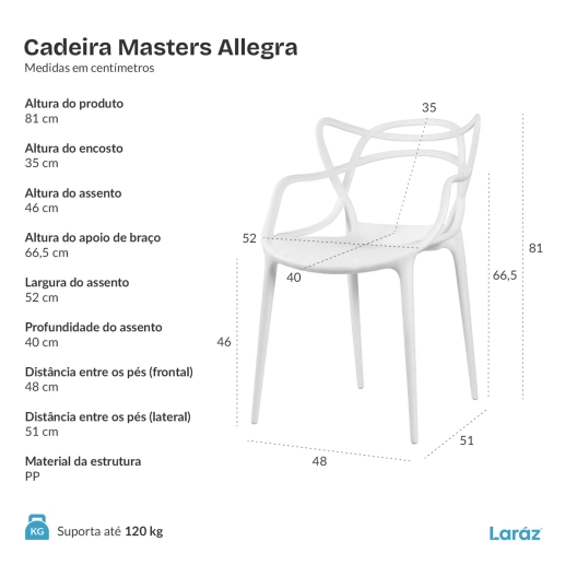 Produto Kit 2 Cadeiras de jantar Master Allegra Design Moderno em Polipropileno - Amarelo