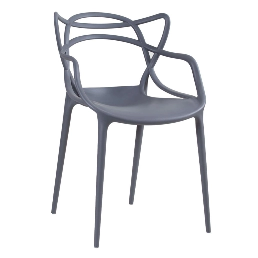 Produto Kit 2 Cadeiras de jantar Master Allegra Design Moderno em Polipropileno - Cinza escuro