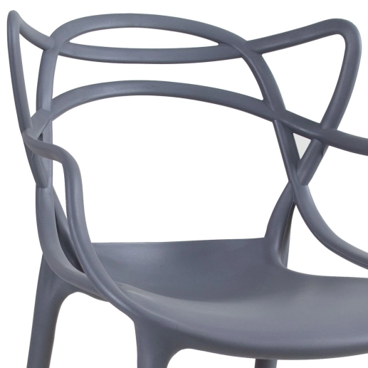 Produto Kit 2 Cadeiras de jantar Master Allegra Design Moderno em Polipropileno - Cinza escuro