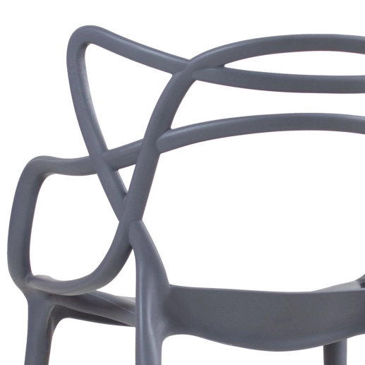 Produto Kit 2 Cadeiras de jantar Master Allegra Design Moderno em Polipropileno - Cinza escuro