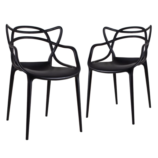 Produto Kit 2 Cadeiras de jantar Master Allegra Design Moderno em Polipropileno - Preto