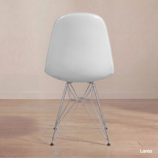 Produto Kit 2 Cadeiras estofada Charles Eames Eiffel Botonê DKR com pés de metal cromado - Cinza claro