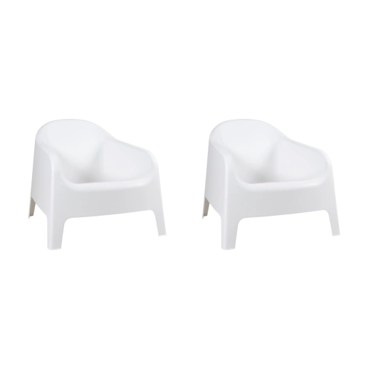 Produto Kit 2 Cadeiras poltrona para jardim varanda Skarpo Branco