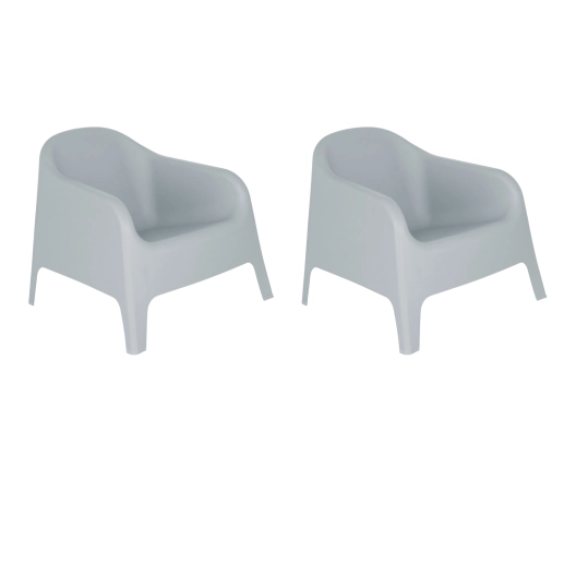 Produto Kit 2 Cadeiras poltrona para jardim varanda Skarpo Cinza