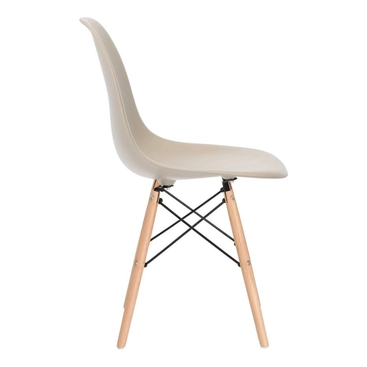 Produto Kit 20 Cadeiras de jantar Charles Eames Eiffel DSW em Polipropileno com pés de madeira clara – Nude