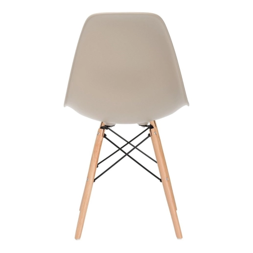 Produto Kit 20 Cadeiras de jantar Charles Eames Eiffel DSW em Polipropileno com pés de madeira clara – Nude
