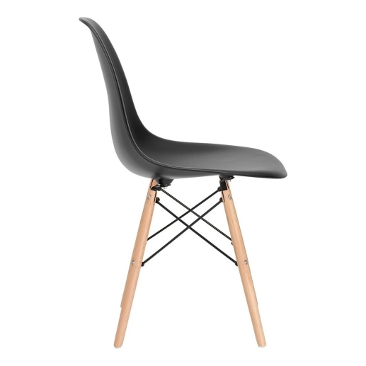 Produto Kit 20 Cadeiras de jantar Charles Eames Eiffel DSW em Polipropileno com pés de madeira clara – Preto