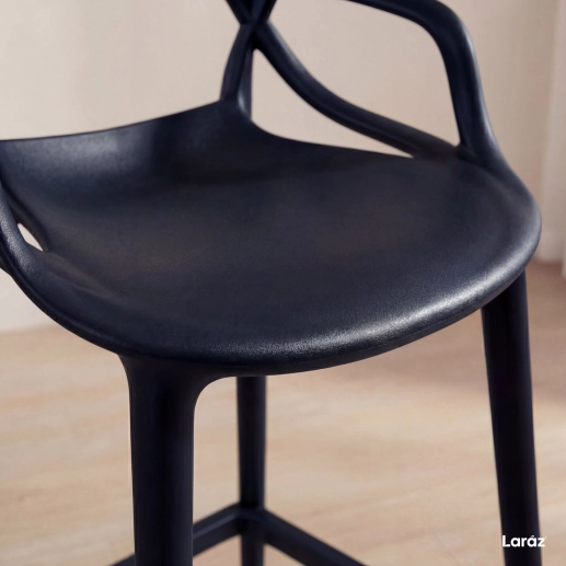 Produto Kit 3 Banquetas alta para bancada Master Allegra em Polipropileno 76 cm - Preto