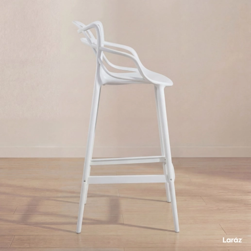 Kit 3 Banquetas alta para bancada Master Allegra em Polipropileno 78 cm - Branco Produto Kit 3 Banquetas alta para bancada Master Allegra em Polipropileno 78 cm - Branco