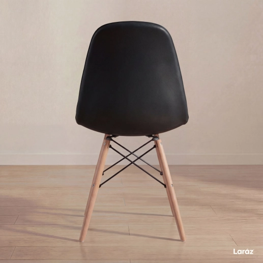 Produto Kit 3 Cadeiras de jantar Charles Eames Eiffel Botonê Estofada – Preto