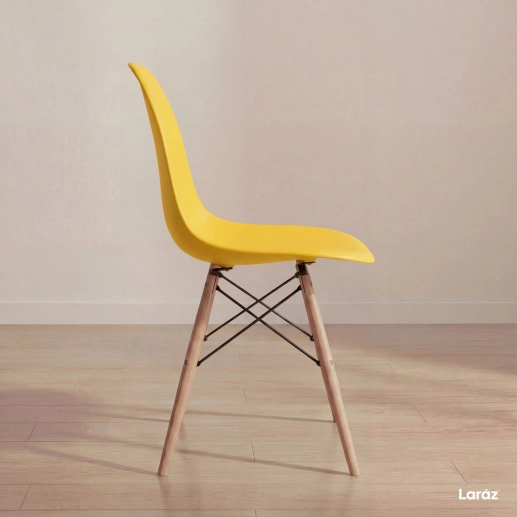 Produto Kit 3 Cadeiras de jantar Charles Eames Eiffel DSW em Polipropileno - Amarelo