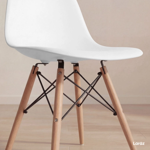 Produto Kit 3 Cadeiras de jantar Charles Eames Eiffel DSW em Polipropileno - Branco