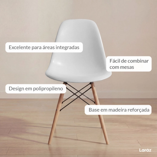 Produto Kit 3 Cadeiras de jantar Charles Eames Eiffel DSW em Polipropileno - Cinza claro