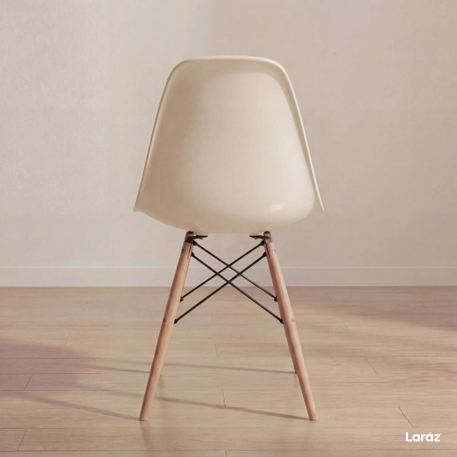 Produto Kit 3 Cadeiras de jantar Charles Eames Eiffel DSW em Polipropileno - Creme