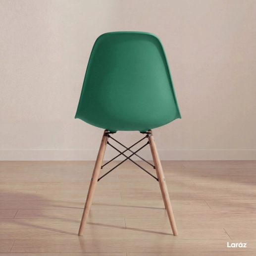 Kit 3 Cadeiras de jantar Charles Eames Eiffel DSW em Polipropileno - Verde escuro Produto Kit 3 Cadeiras de jantar Charles Eames Eiffel DSW em Polipropileno - Verde escuro