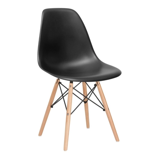 Produto Kit 32 Cadeiras de jantar Charles Eames Eiffel DSW em Polipropileno - Preto