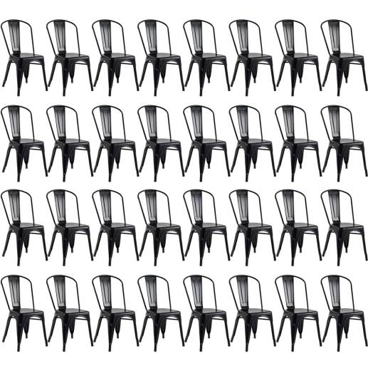 Produto Kit 32 Cadeiras de jantar Iron Tolix com design industrial - Preto Semibrilho