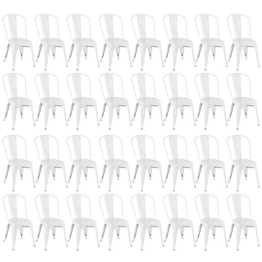 Produto Kit 32 Cadeiras de jantar Iron Tolix com design industrial – Branco
