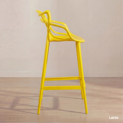 Kit 4 Banquetas alta para bancada Master Allegra em Polipropileno 78 cm - Amarelo Produto Kit 4 Banquetas alta para bancada Master Allegra em Polipropileno 78 cm - Amarelo