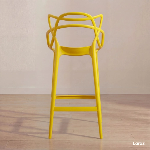 Kit 4 Banquetas alta para bancada Master Allegra em Polipropileno 78 cm - Amarelo Produto Kit 4 Banquetas alta para bancada Master Allegra em Polipropileno 78 cm - Amarelo