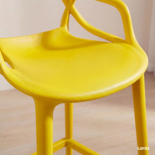 Kit 4 Banquetas alta para bancada Master Allegra em Polipropileno 78 cm - Amarelo Produto Kit 4 Banquetas alta para bancada Master Allegra em Polipropileno 78 cm - Amarelo