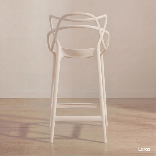 Produto Kit 4 Banquetas média para bancada Master Allegra em Polipropileno 66 cm - Creme