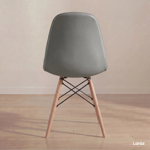 Produto Kit 4 Cadeiras de jantar Charles Eames Eiffel Botonê Estofada - Cinza